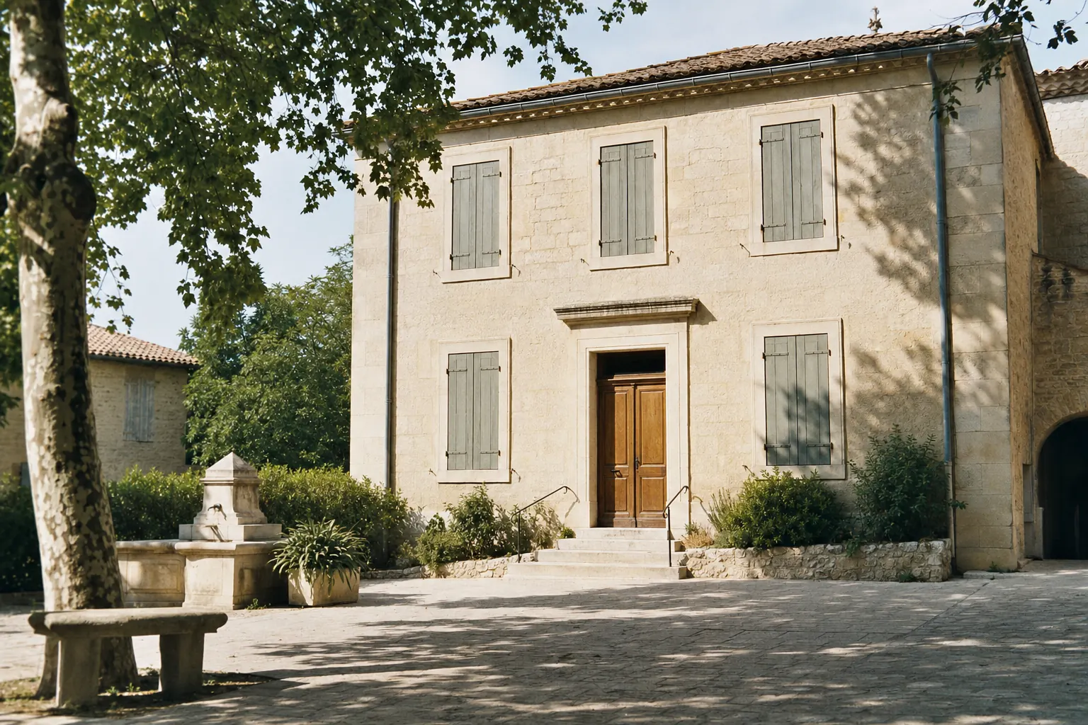 Image de démonstration : façade de la mairie du village fictif d’Auremont-sur-Cesse.
